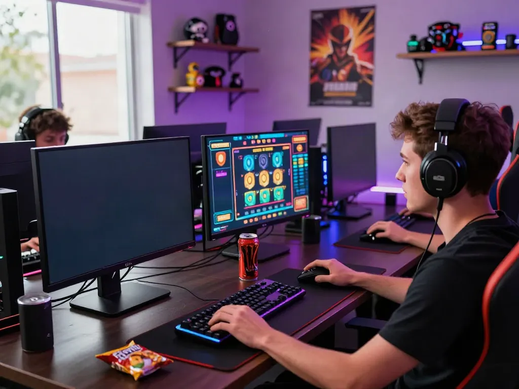 Exciting online gaming scene with akunjp player engaged in immersive gameplay.