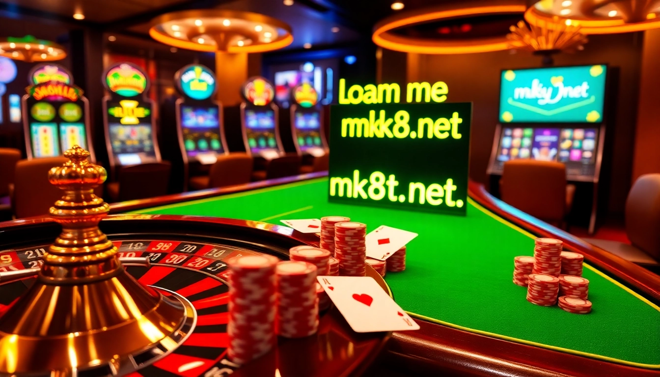 Exciting casino action at mk8th.net showcasing vibrant slot machines and poker chips.