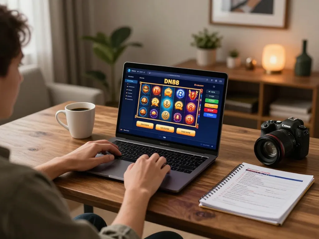 Experience thrilling games on DN88 with a cozy home setup and engaging online interface.