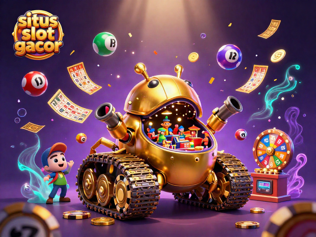 Experience situs slot gacor excitement with a vibrant 3D casino animated scene.