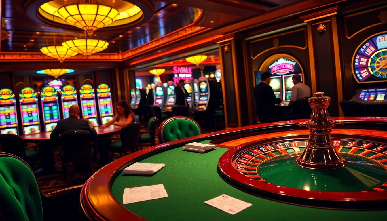 SODO casino scene with vibrant poker and roulette action captivating experienced gamblers.