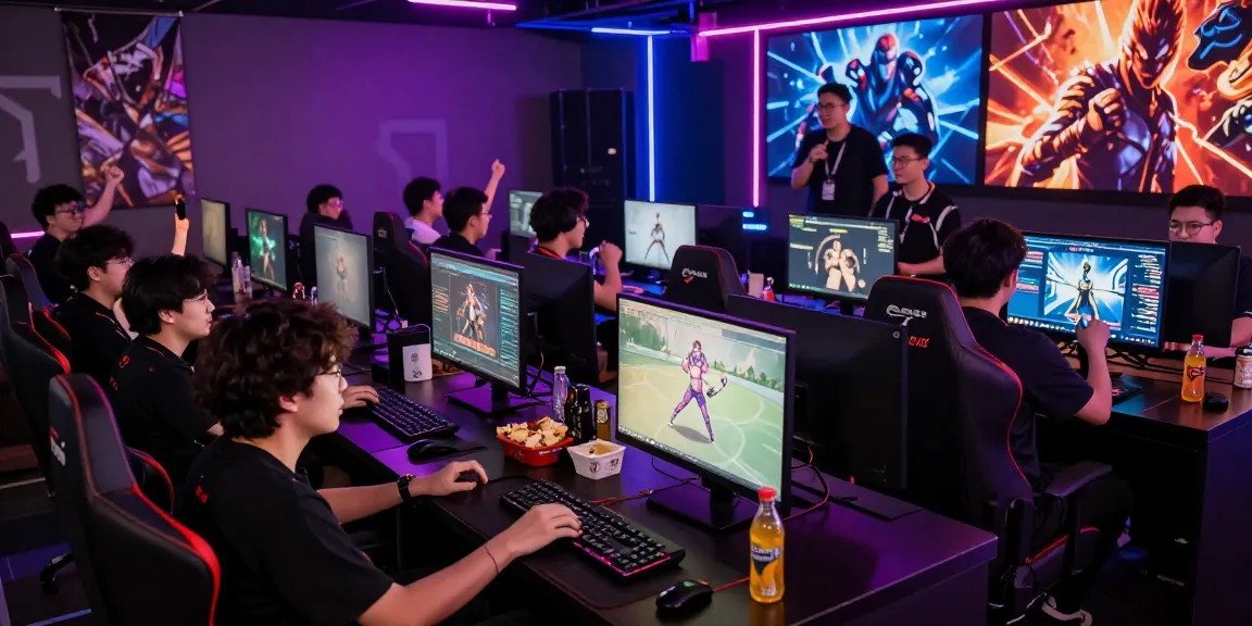 Raja Game login scene in an exciting esports arena with players engaging in competitive gaming.
