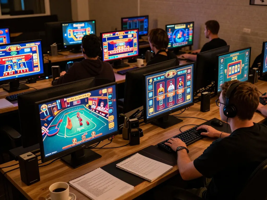 Leci123 player engaging in strategic online casino gaming at home