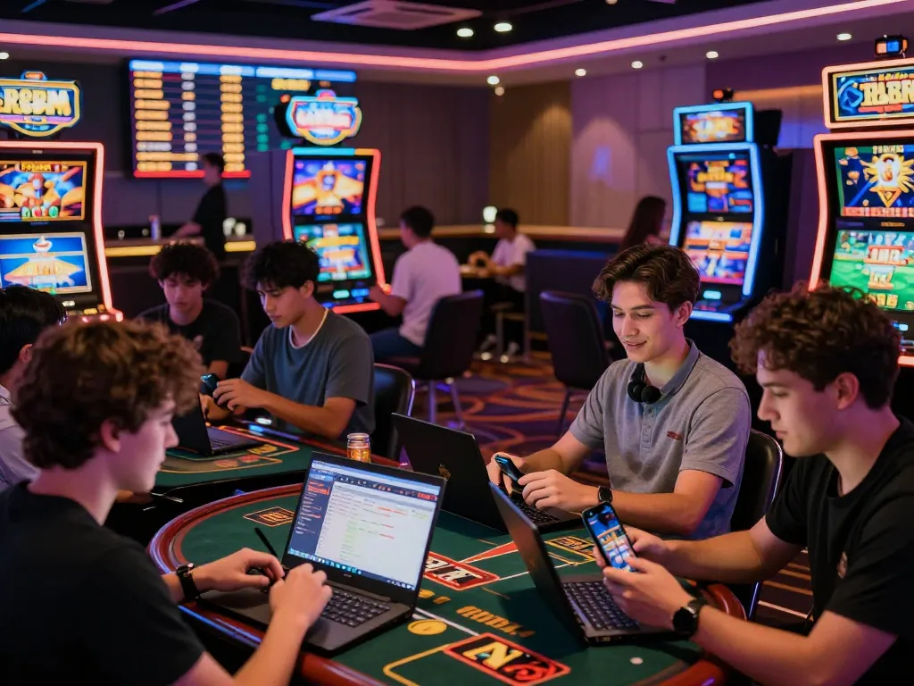 Engaging online gambling experience at trang chủ 88aa with players enjoying sports betting and casino games in a vibrant atmosphere.
