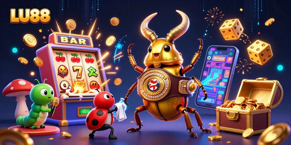 LU88 brings excitement with jackpot thrills featuring cartoon characters amidst casino elements.