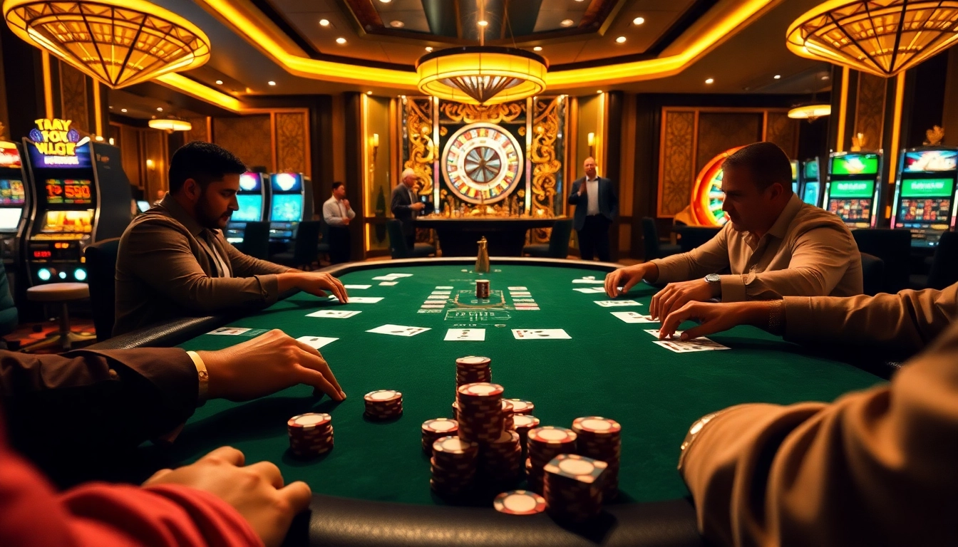 Engaging poker table scene showcasing kqbd with luxurious cards, chips, and vibrant casino ambiance.