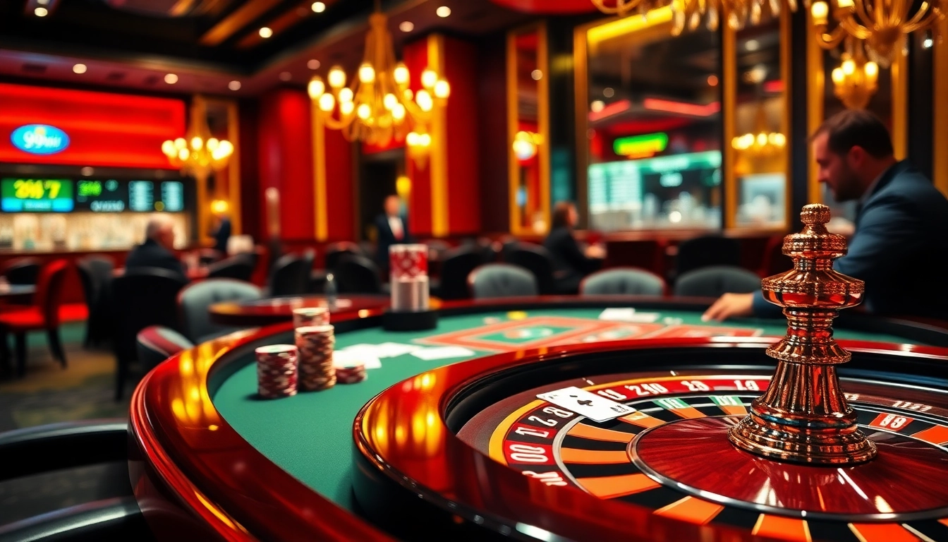 Experience the thrill of gambling with 99win bet as players engage at a luxurious casino table.