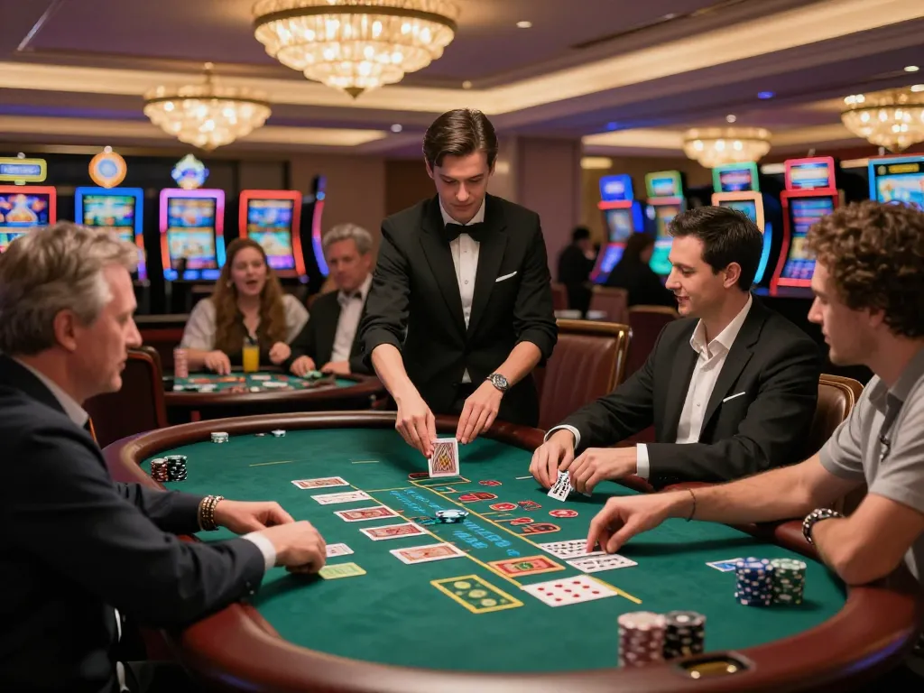 KONG 88 blackjack table scene with players strategically placing bets and engaging in lively gameplay.