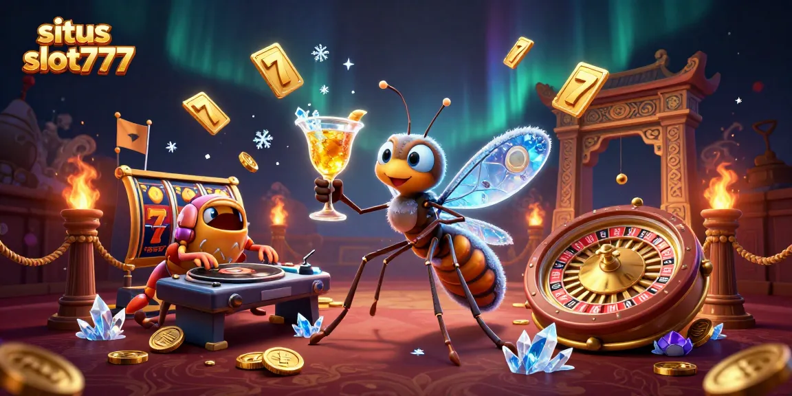 Permainan menarik di situs slot777 dengan slot emas dan simbol keberuntungan.