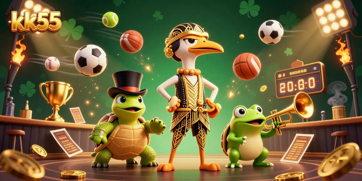 Engage with kk55 sports betting at a lively speakeasy with dynamic characters and vibrant casino elements.