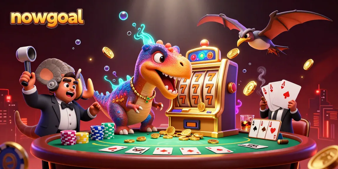 Experience nowgoal's thrilling jackpot atmosphere with characters celebrating a winning moment.
