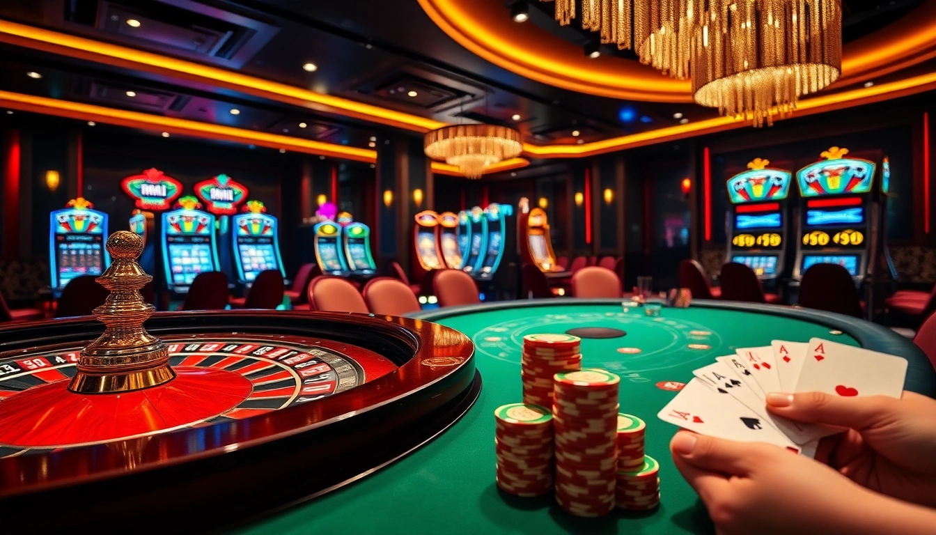 Experience the thrill of gambling at RR 88 with vibrant poker tables and exciting slot machines.