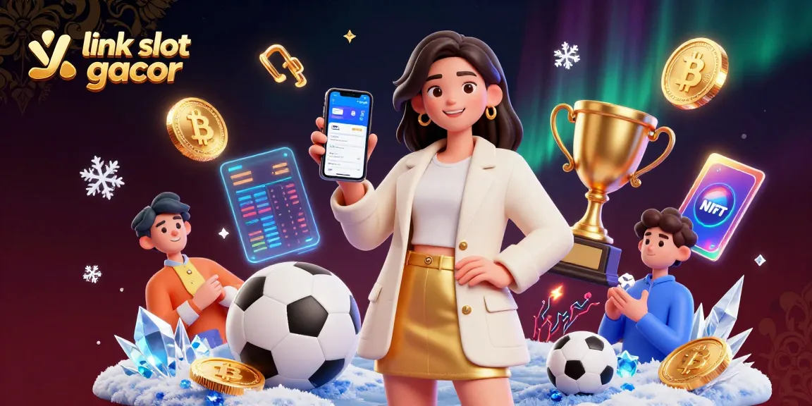 Spin to win with link slot gacor featuring a vibrant casino scene and friendly Asian woman.