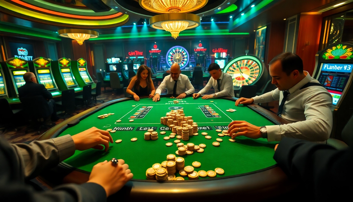 Players engage in high-stakes poker at an elegant table, capturing the essence of xx88 vin excitement.