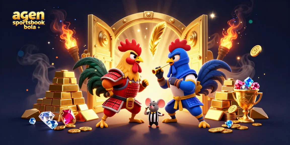 Engage in thrilling action with agen sportsbook bola in vibrant cartoon style, featuring epic rooster showdown.