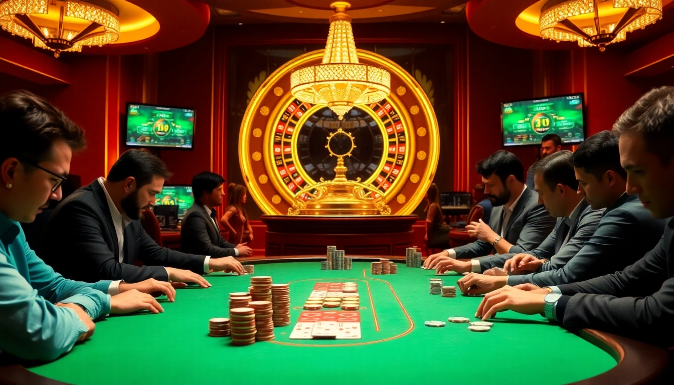 Experience thrilling poker gameplay at b29 with high-stakes action and luxurious casino ambiance.