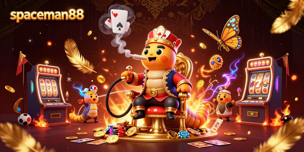 Engage with Spaceman88 as you spin slot reels and win jackpots in this vibrant casino scene.