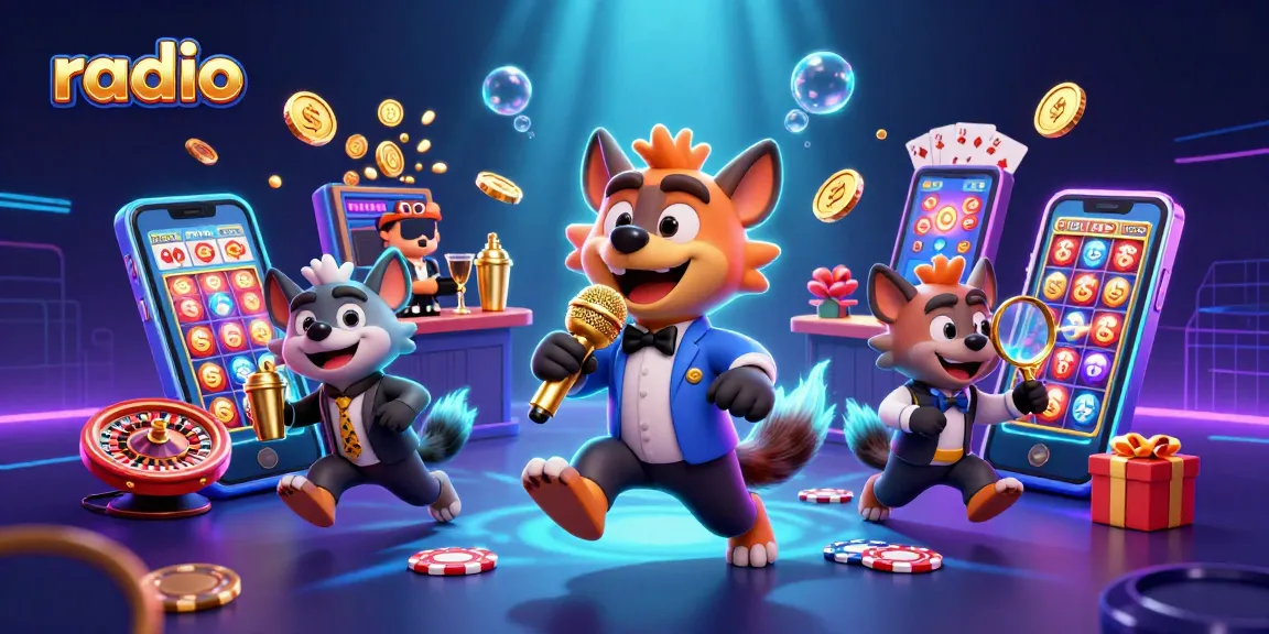 Experience the excitement of radio-themed gambling with hyenas running a comedy casino