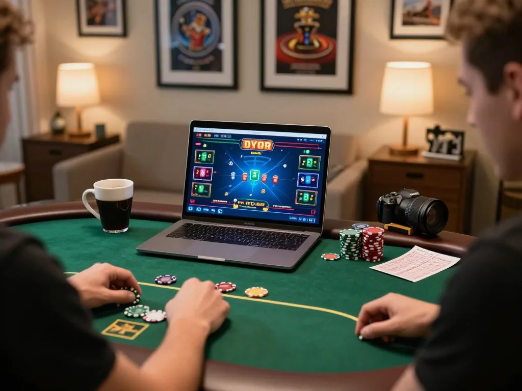 PHDREAM6268 user enjoying immersive online poker gameplay in a cozy home office environment