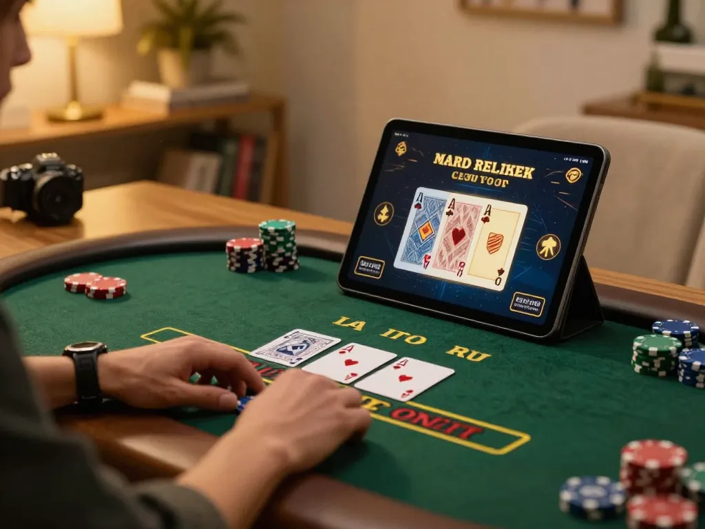 Engaging in live dealer blackjack on TG88, showcasing strategic online gambling with a cozy setting.