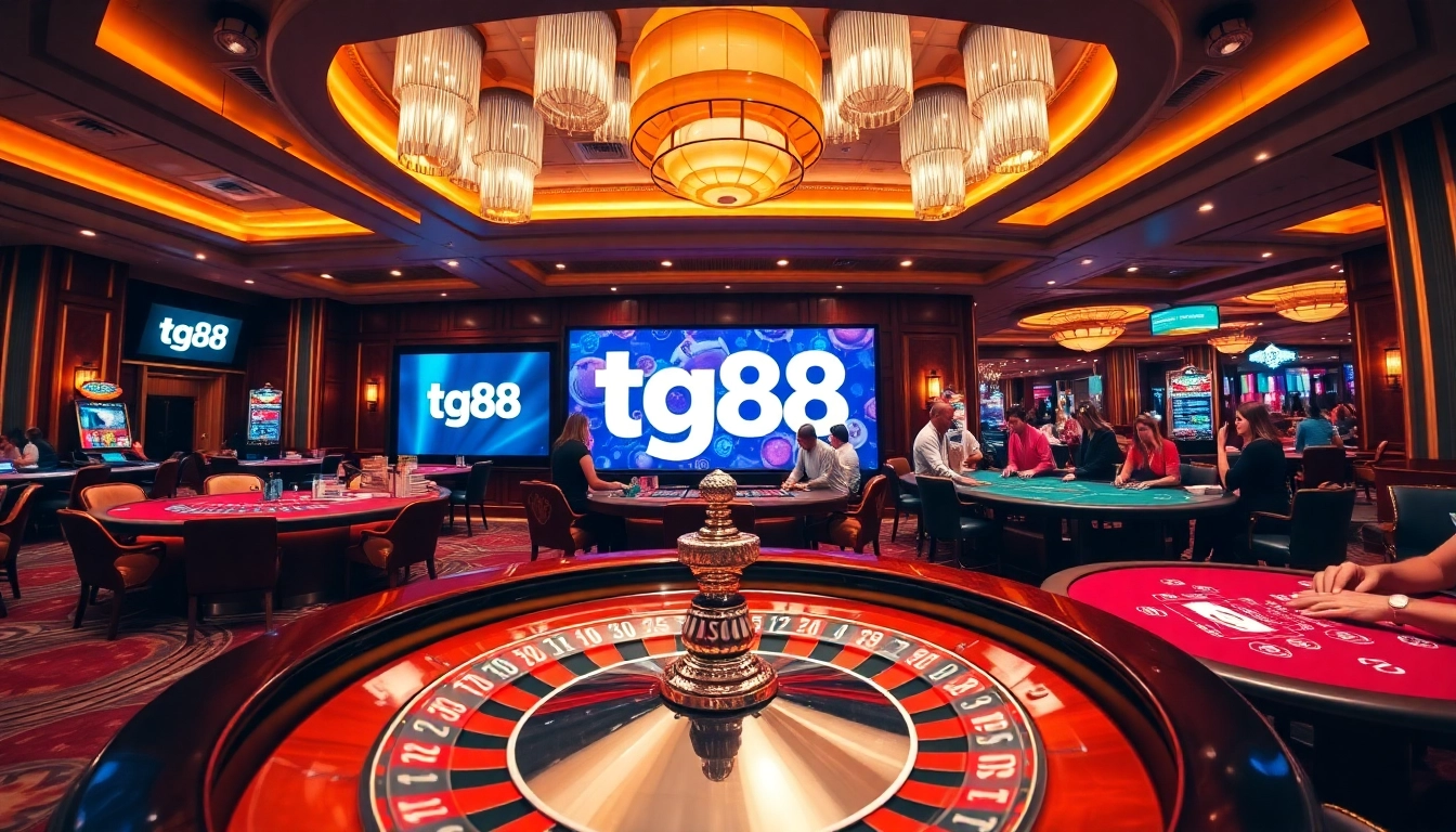 Experience the excitement of tg88 gambling with vibrant roulette and poker action.