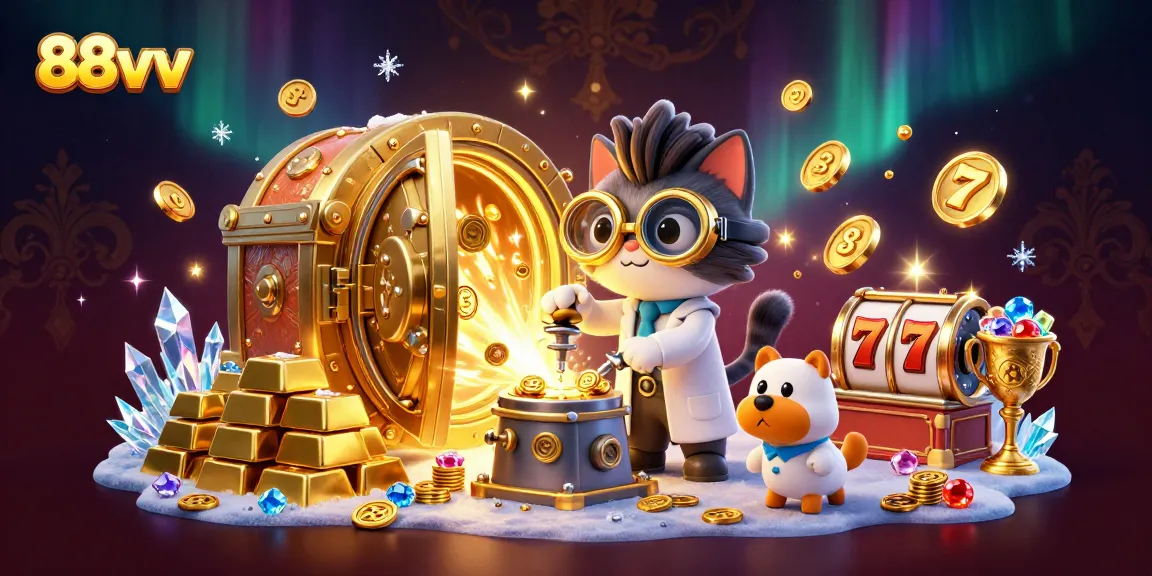 Spin and win with 88vv's vibrant casino character scene featuring gold coin replication magic.