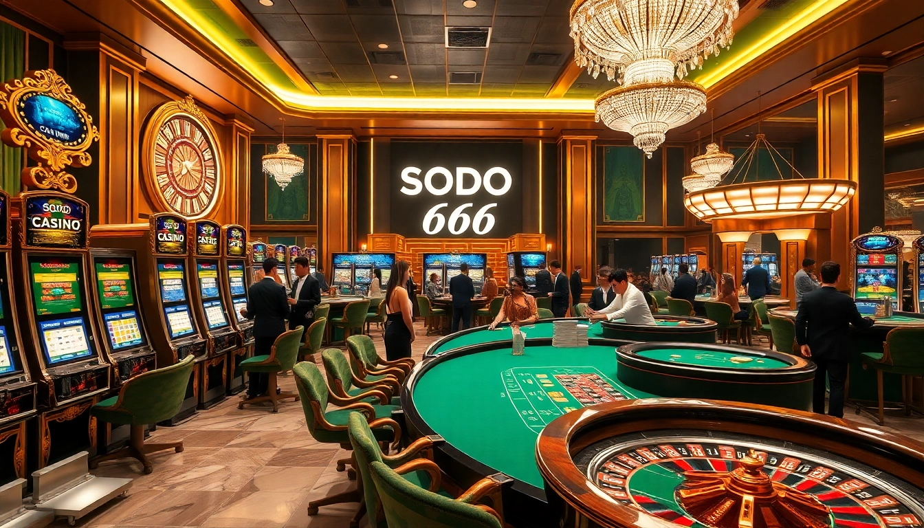 SODO CASINO 66 offers a thrilling gaming experience with luxurious tables and vibrant slot machines.