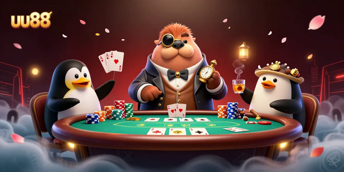 Experience thrilling poker action at uu88 with a jolly walrus, penguin dealer, and bluffing pufferfish.
