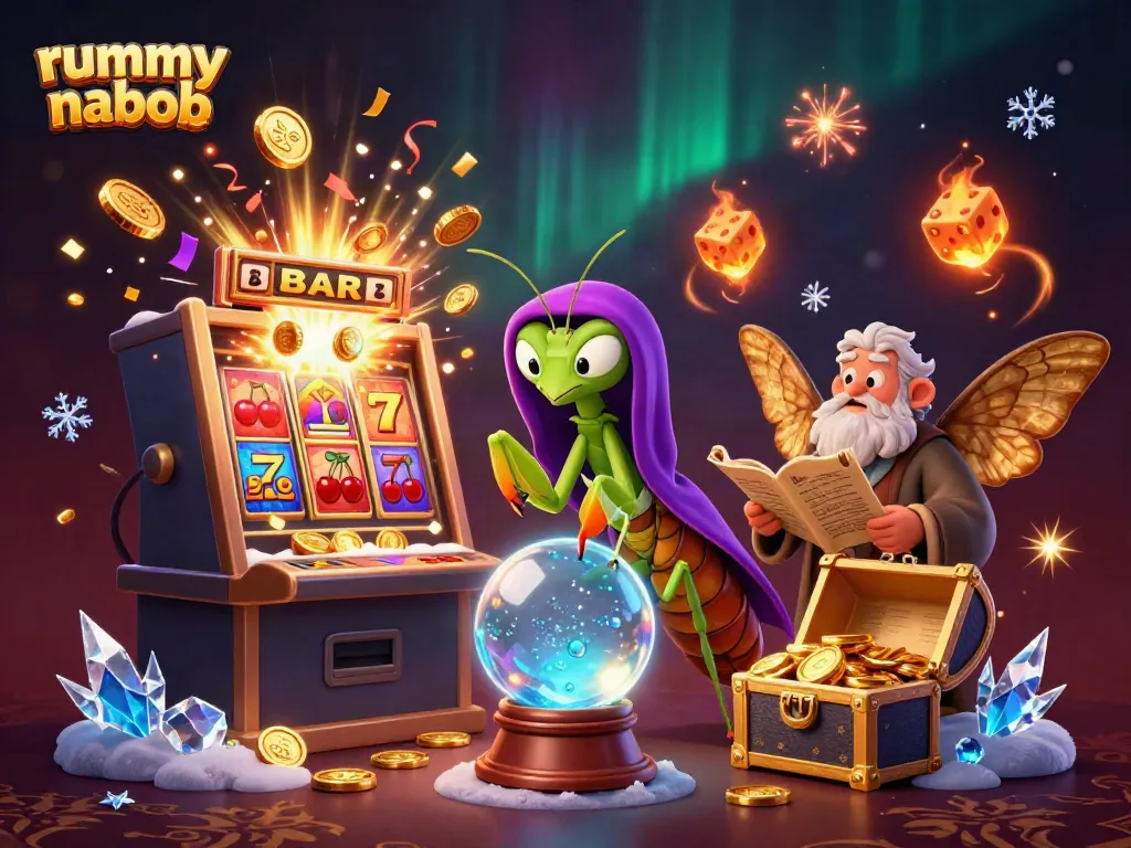 Rummy Nabob memungkinkan pemain untuk meraih kemenangan di mesin slot dengan simbol keberuntungan.