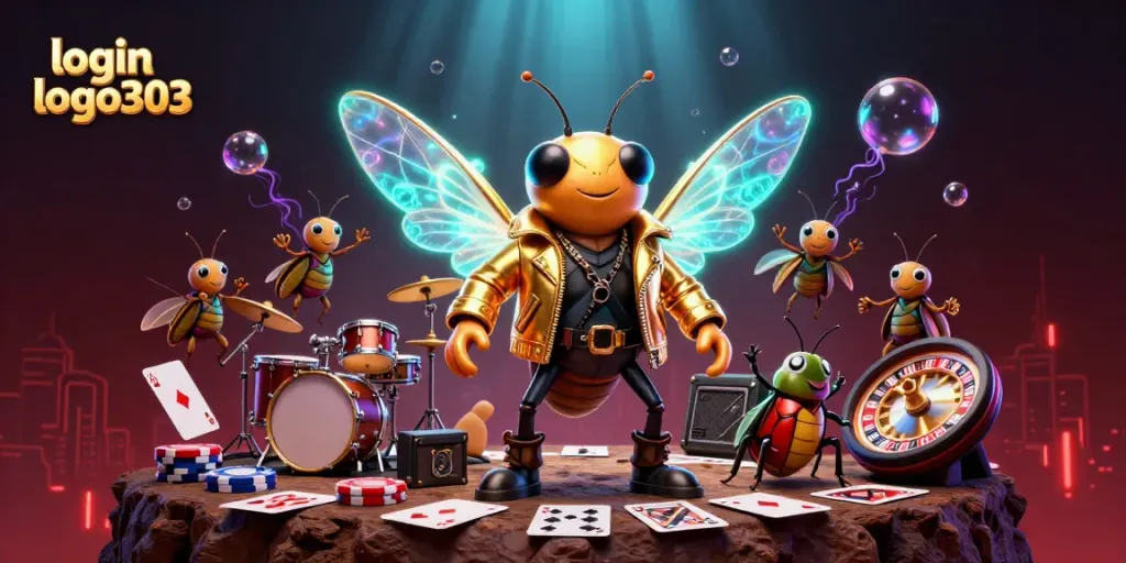 Daftar login logo303 dengan cicada rock star dan elemen kasino untuk pengalaman bermain yang beruntung.