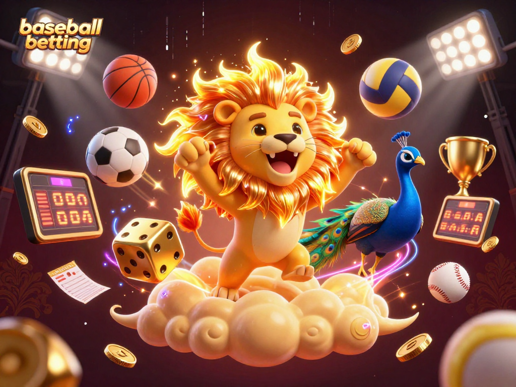 Engage in baseball betting with an explosive scene of excitement and winning elements.