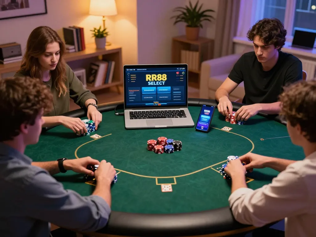 Engaging online poker gameplay on RR88 SELECT, showcasing strategic moves and vibrant atmosphere.
