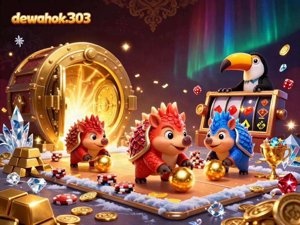Dewahoki303 menghadirkan pertarungan seru pangolin berarmor di antara chip poker yang berkilauan.