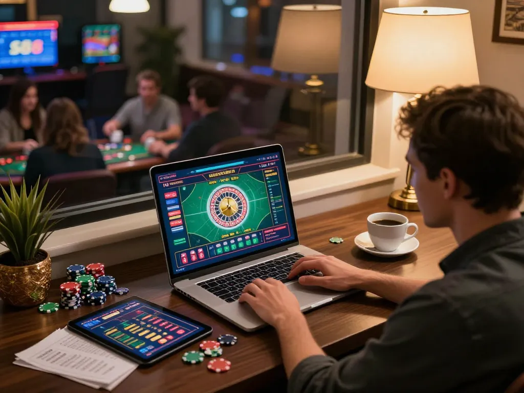 Player engaging in SC88 online roulette game, showcasing dynamic betting options and cozy ambiance