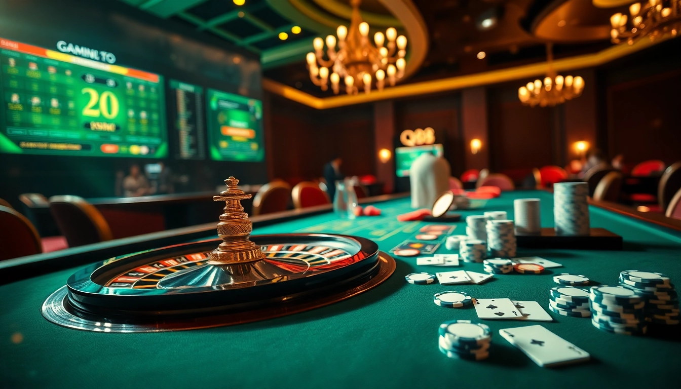 Experience the thrilling atmosphere of qh88 with vibrant casino games and elegant setups.