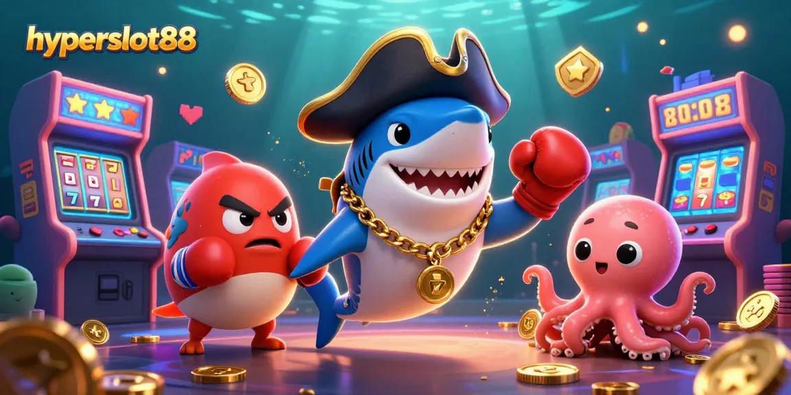 Join the excitement at hyperslot88 with an engaging gaming adventure featuring cartoon characters and vibrant casino elements.