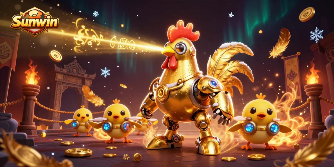 Experience thrilling gameplay at Sunwin with a vibrant 3D illustration capturing advanced casino elements.