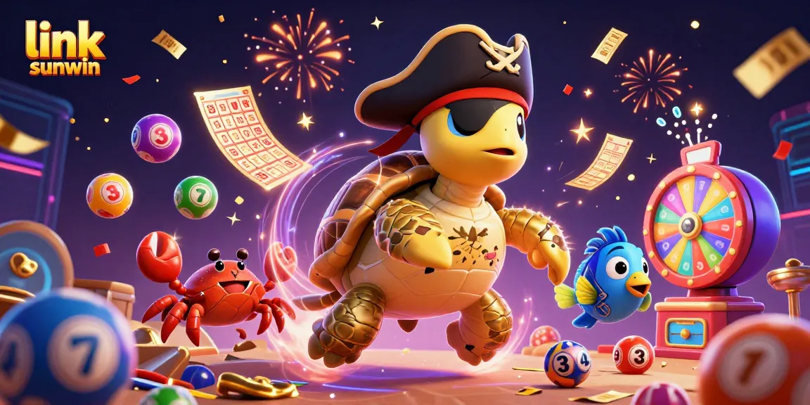 Spin the lucky wheel with "link sunwin" as a treasure-filled scene of vibrant lottery elements comes to life.