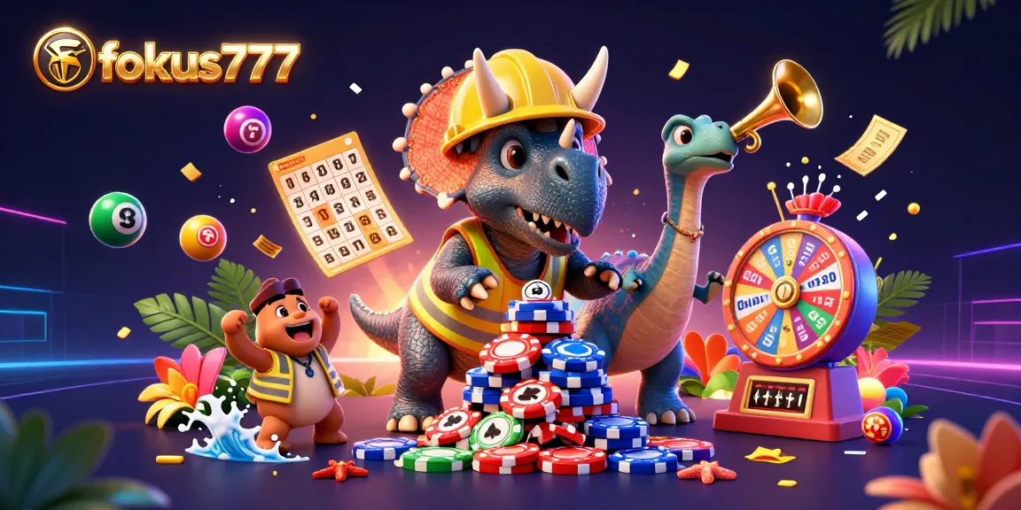 Engage in exciting gameplay at fokus777 with dynamic lottery balls and festive casino elements celebrating the thrill.