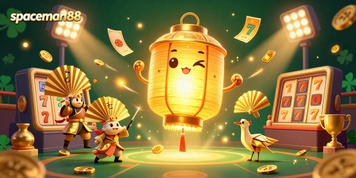 Experience the thrill of jackpots and spins with spaceman88 in this vibrant casino scene.