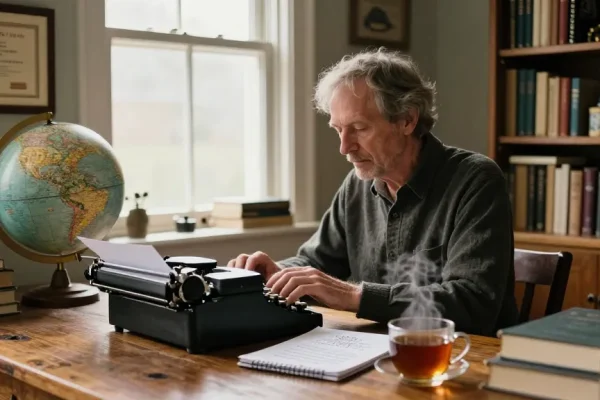 T Allen Greenfield at https://tallengreenfield.com reflecting on spirituality and UFOs in his writing space.